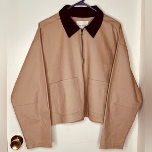 Lucky Brand Cropped Utility Jacket, Khaki Tan, Women’s Large, NWT